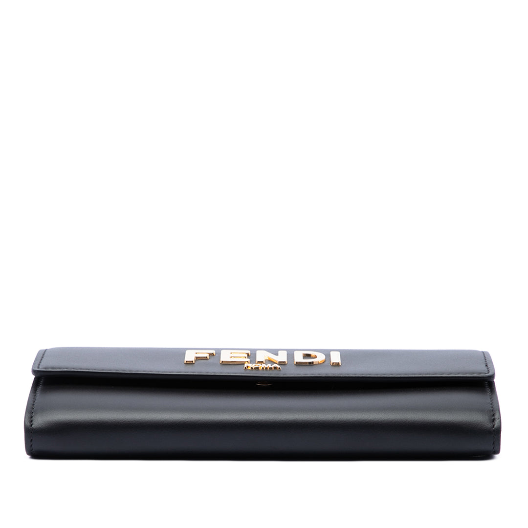 Fendi Roma Continental Wallet on Chain Noir