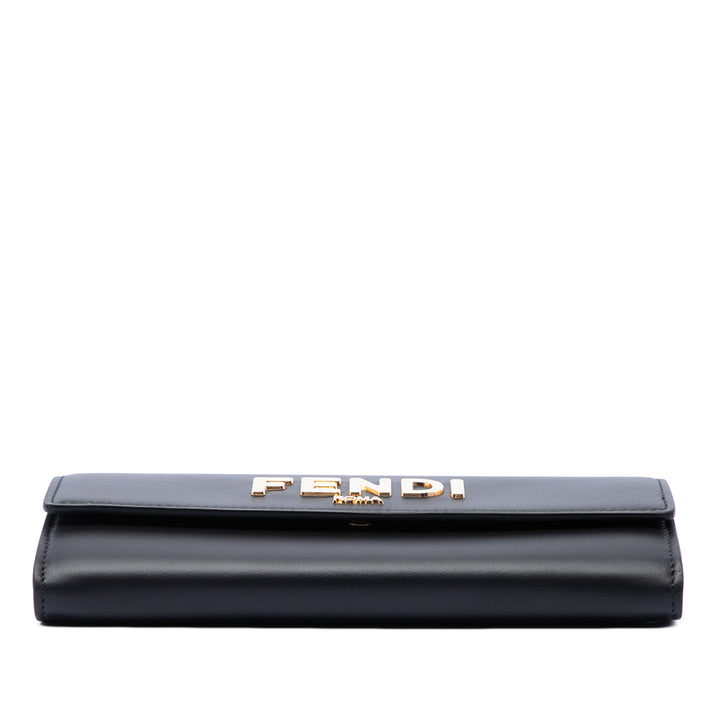 Fendi Roma Continental Wallet on Chain Noir