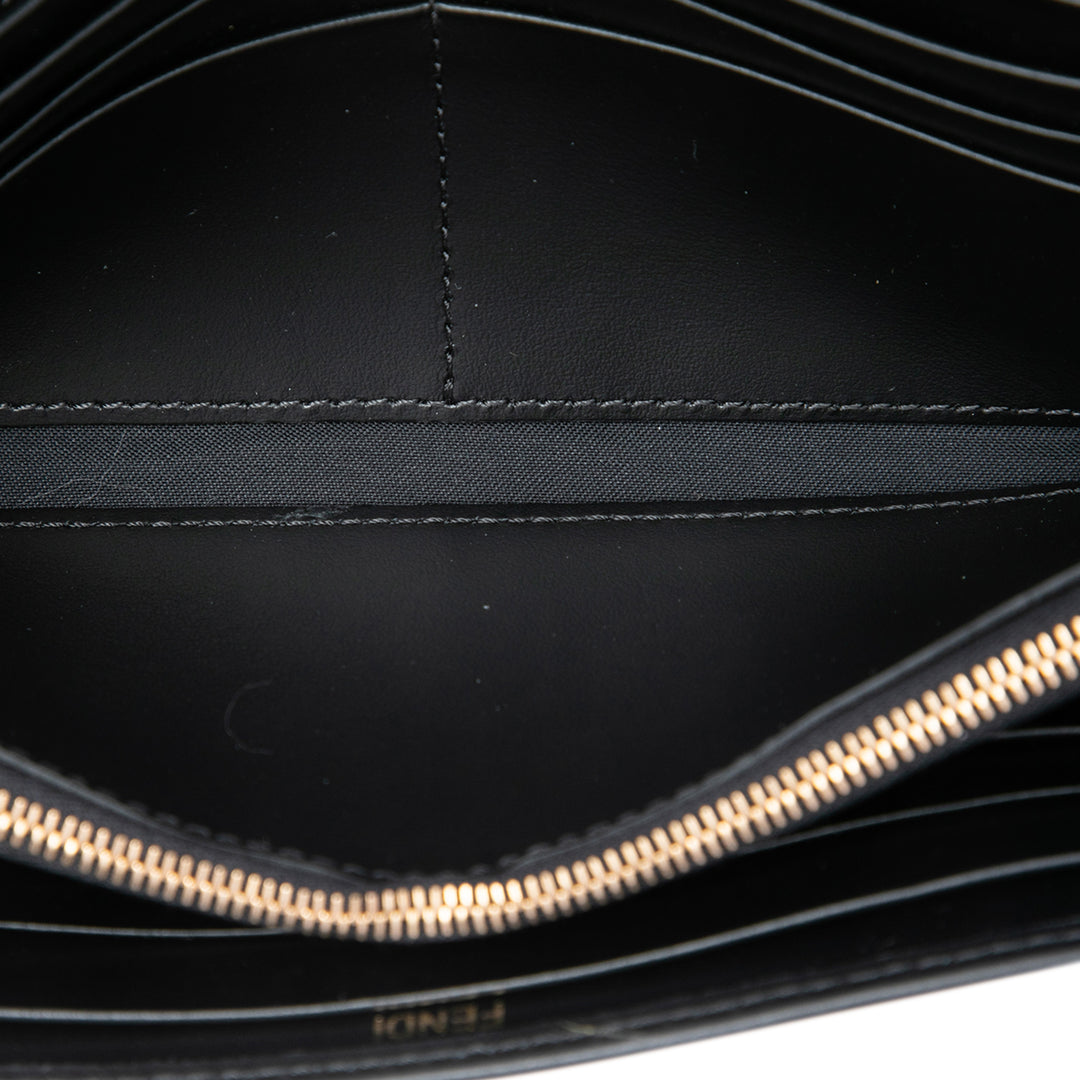Fendi Roma Continental Wallet on Chain Noir
