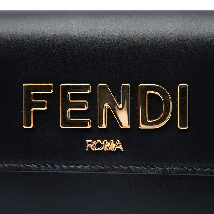 Fendi Roma Continental Wallet on Chain Noir