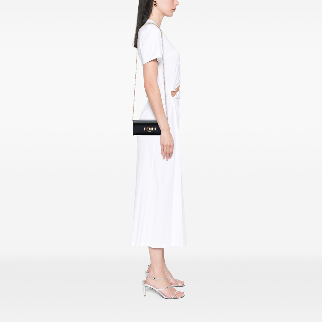 Fendi Roma Continental Wallet on Chain Noir