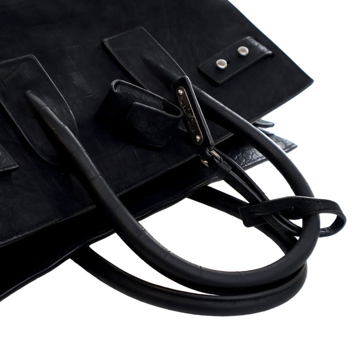 Saint Laurent Small Croc embossé Daim Sac De Jour Sac