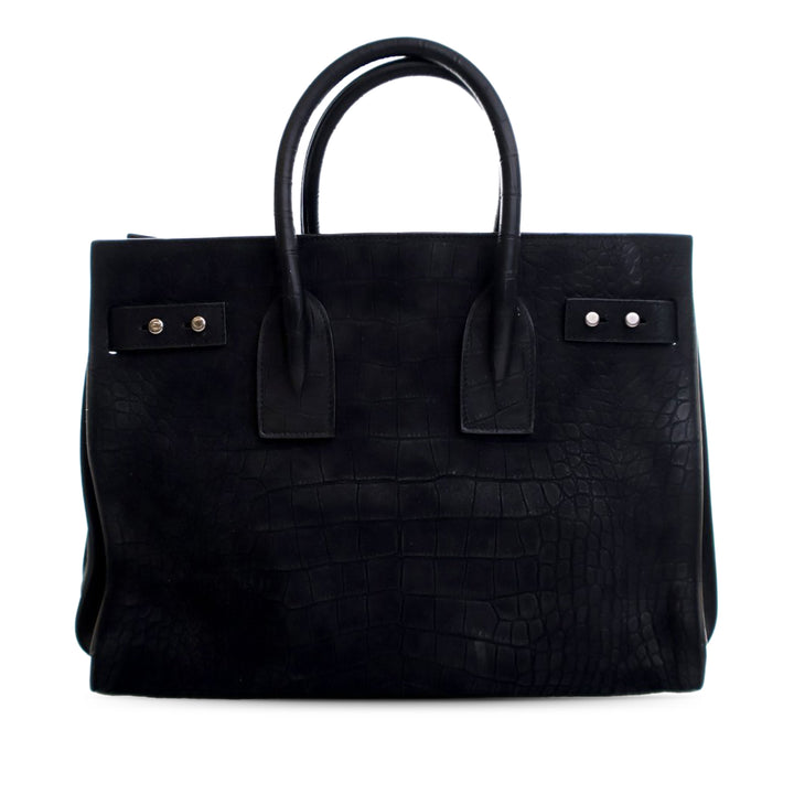 Saint Laurent Small Croc embossé Daim Sac De Jour Sac