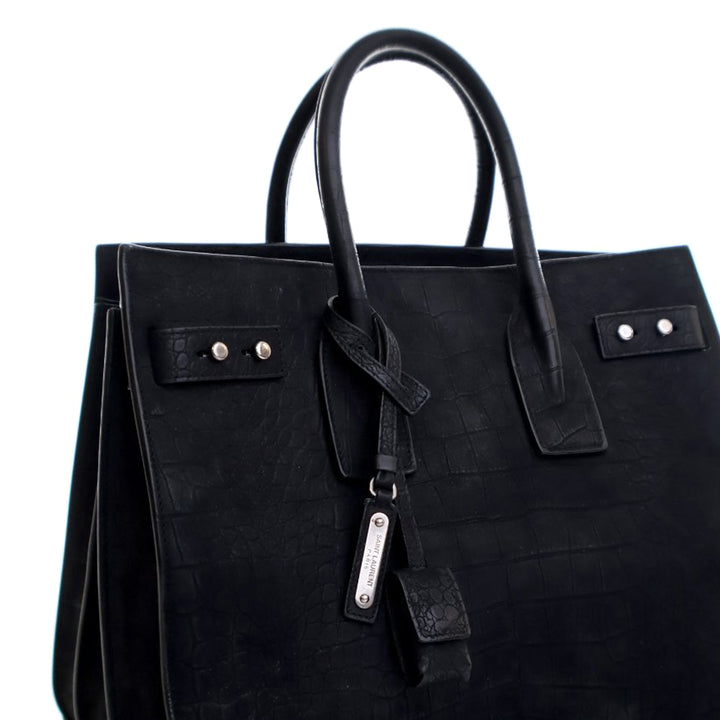 Saint Laurent Small Croc embossé Daim Sac De Jour Sac