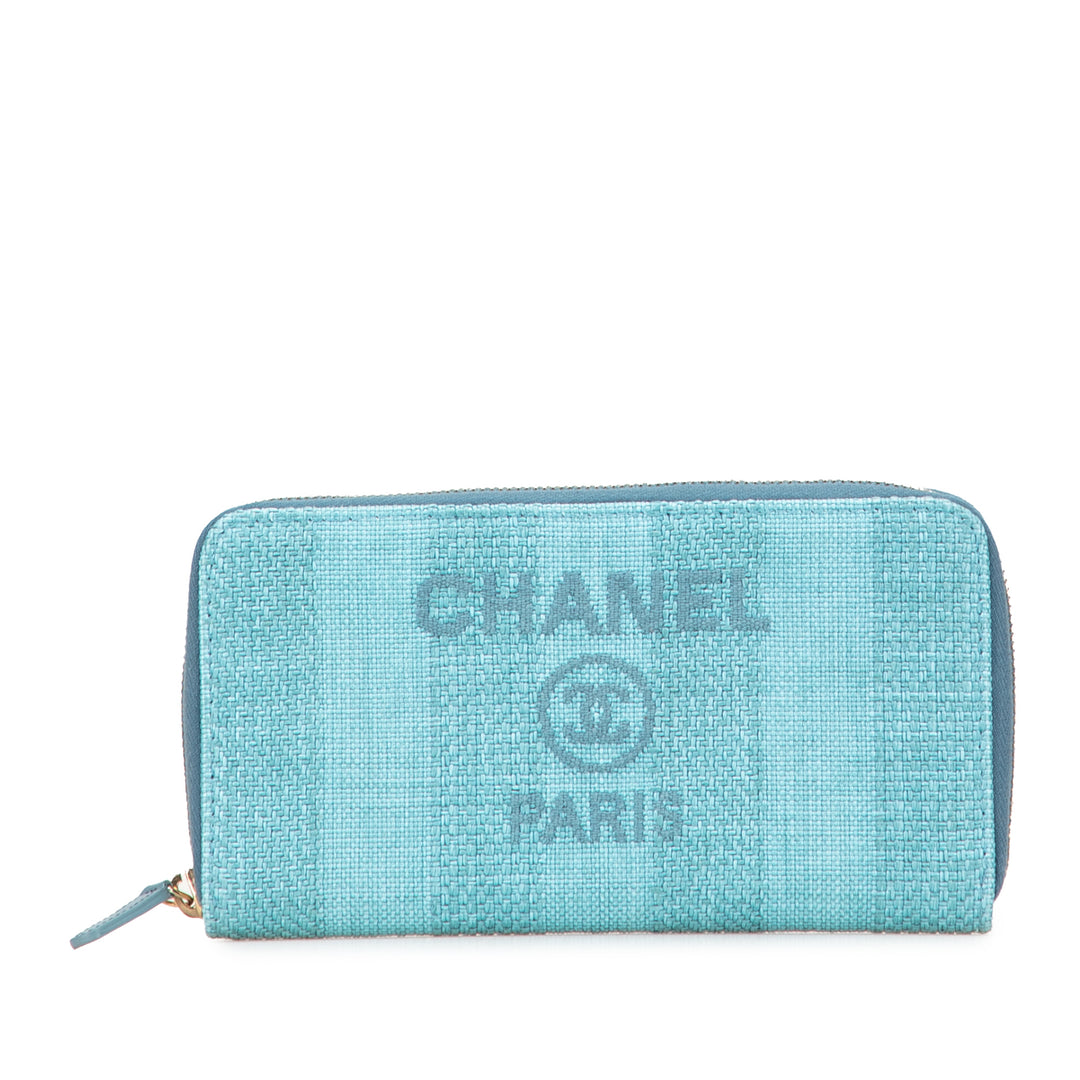 Tweed Deauville Continental Wallet Blue - Gaby Paris