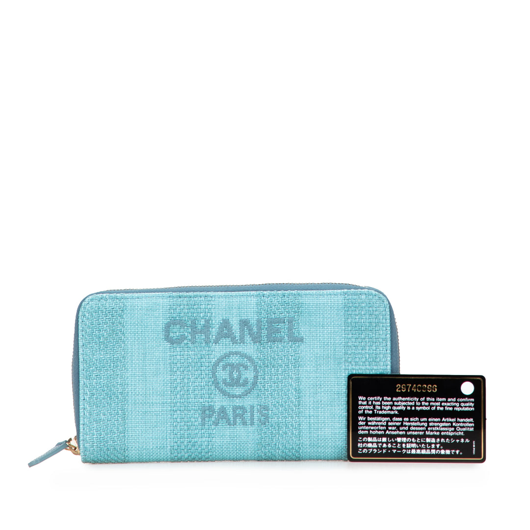 Tweed Deauville Continental Wallet Blue - Gaby Paris