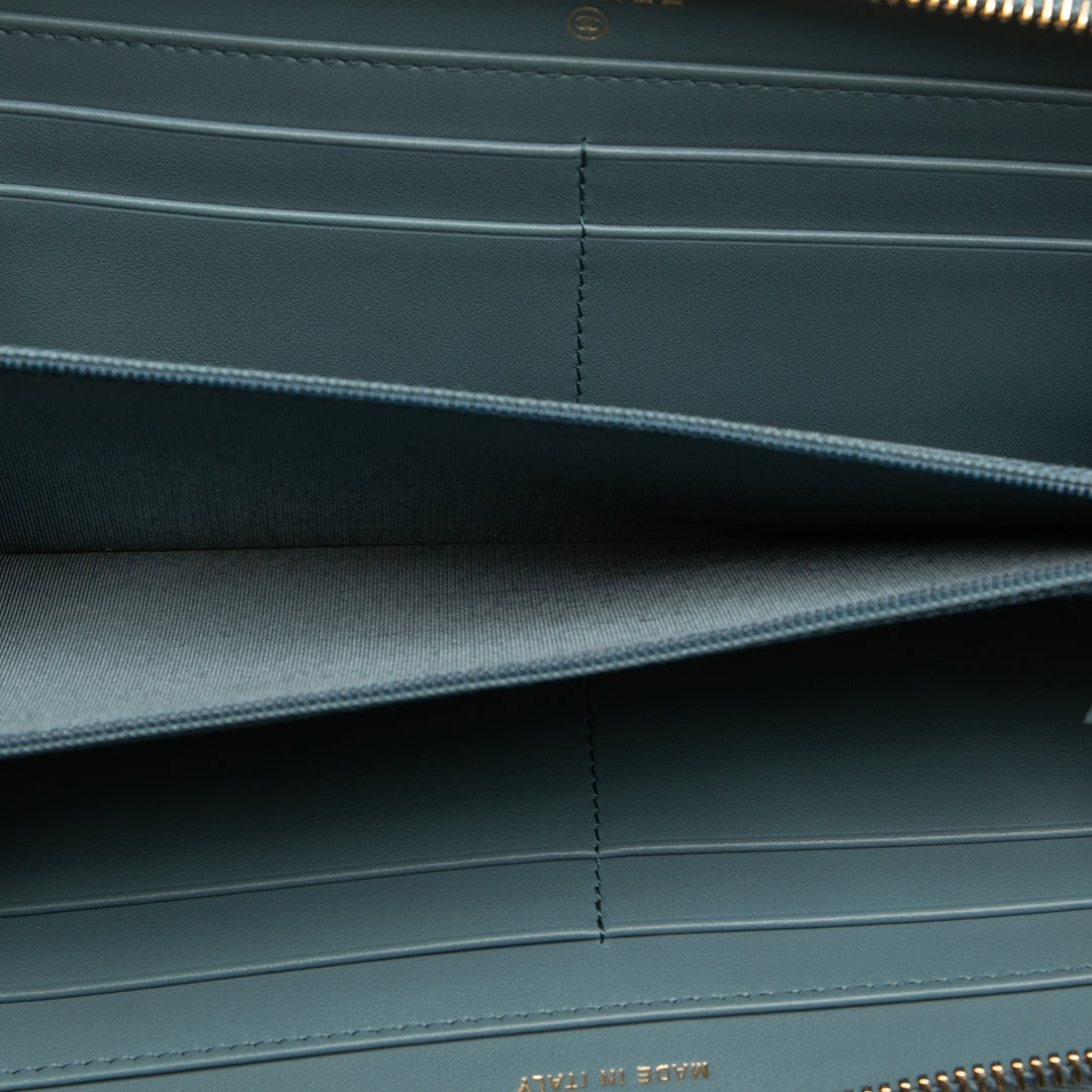 Tweed Deauville Continental Wallet Blue - Gaby Paris