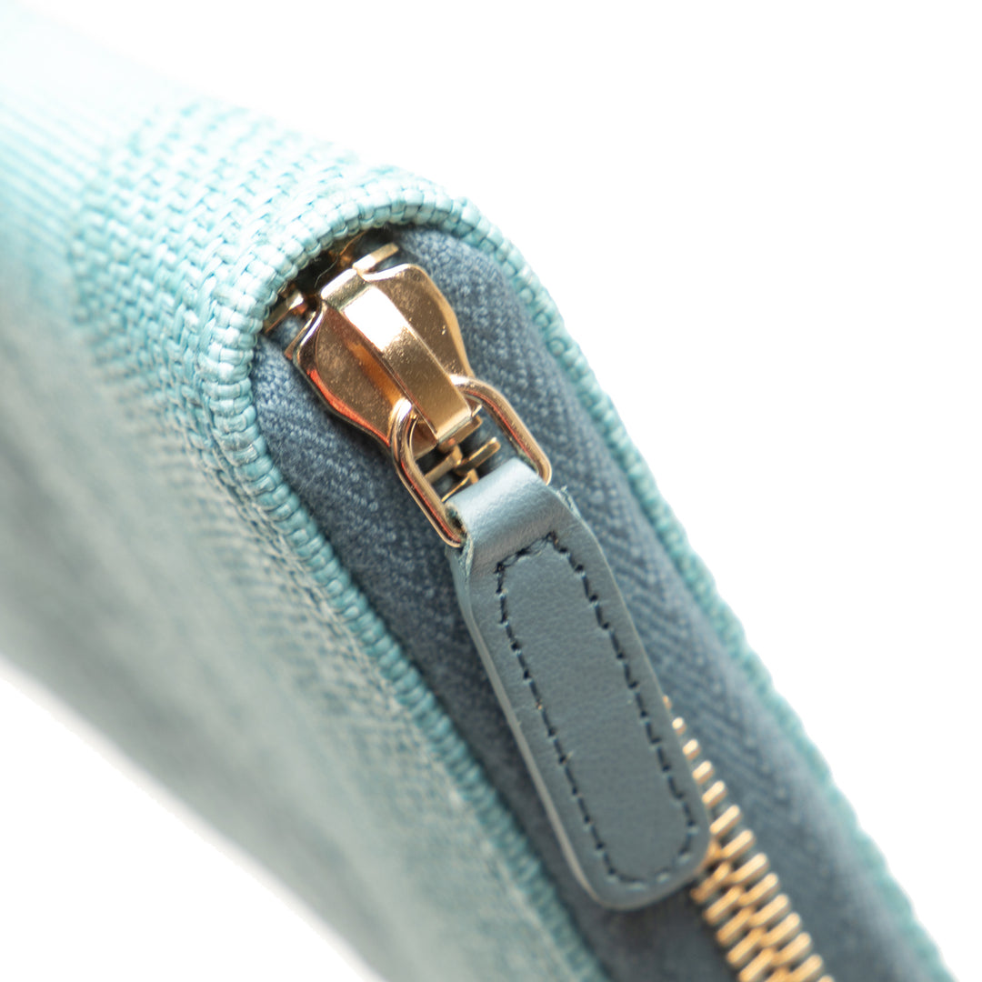Tweed Deauville Continental Wallet Blue - Gaby Paris