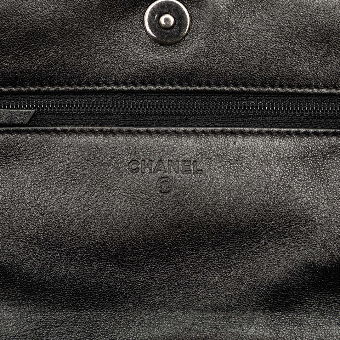 Chanel CC Matelassé Cuir d'agneau Rabat intégral Wallet on Chain