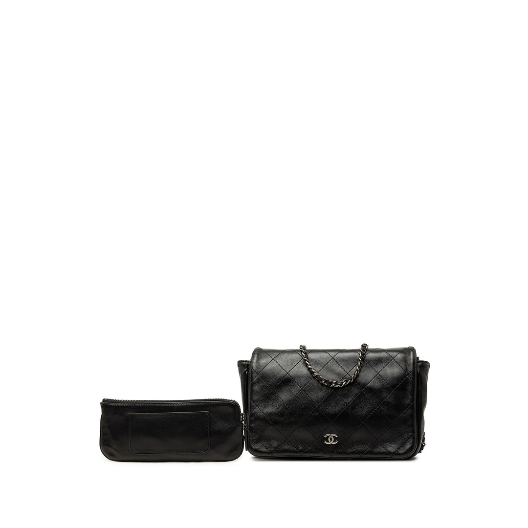 Chanel CC Matelassé Cuir d'agneau Rabat intégral Wallet on Chain