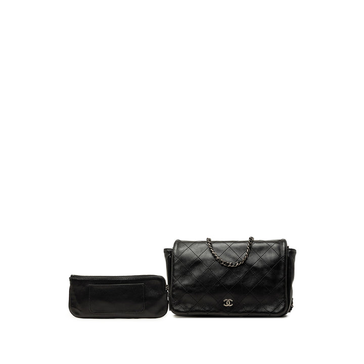 Chanel CC Matelassé Cuir d'agneau Rabat intégral Wallet on Chain