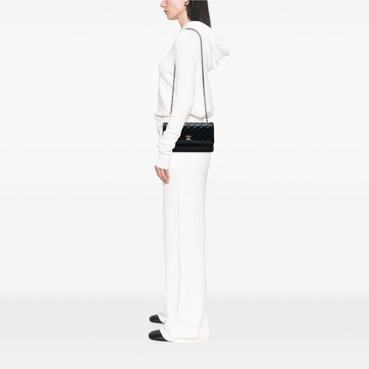 Chanel Matelassé 3 Compartment à rabat Moyen Cuir d'agneau Noir – vue 5 – GABY PARIS