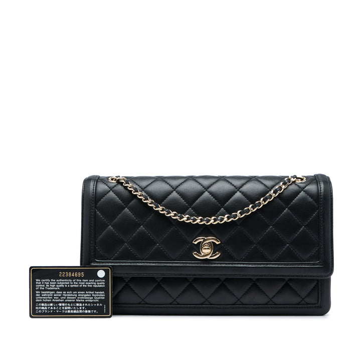 Chanel Matelassé 3 Compartment à rabat Moyen Cuir d'agneau Noir – vue 6 – GABY PARIS