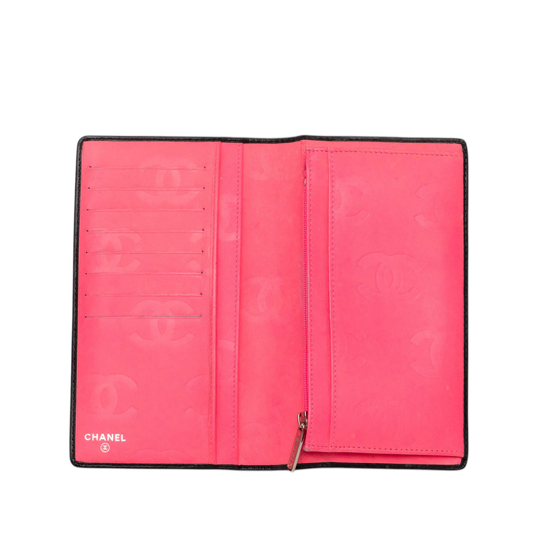 Chanel Matelassé Cuir d’agneau Cambon Ligne Bifold Portefeuille