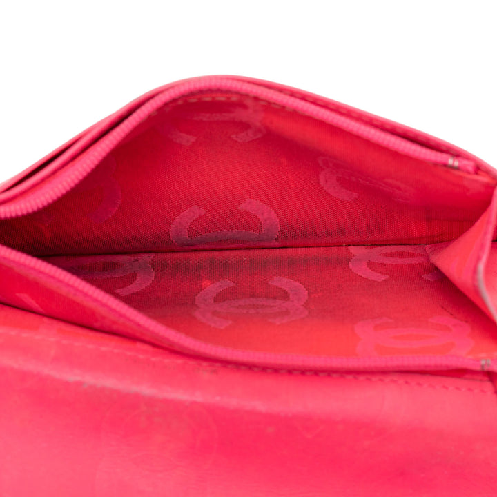 Chanel Matelassé Cuir d’agneau Cambon Ligne Bifold Portefeuille