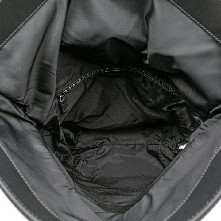 Canvas Techno Web Fold Over Backpack Black - Gaby Paris
