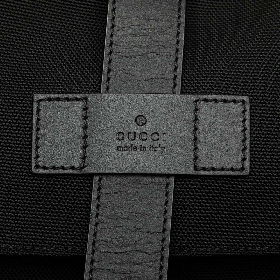 Canvas Techno Web Fold Over Backpack Black - Gaby Paris