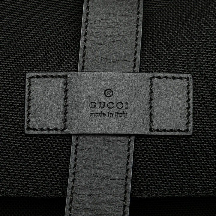 Canvas Techno Web Fold Over Backpack Black - Gaby Paris