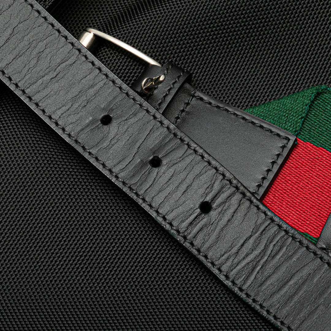 Canvas Techno Web Fold Over Backpack Black - Gaby Paris