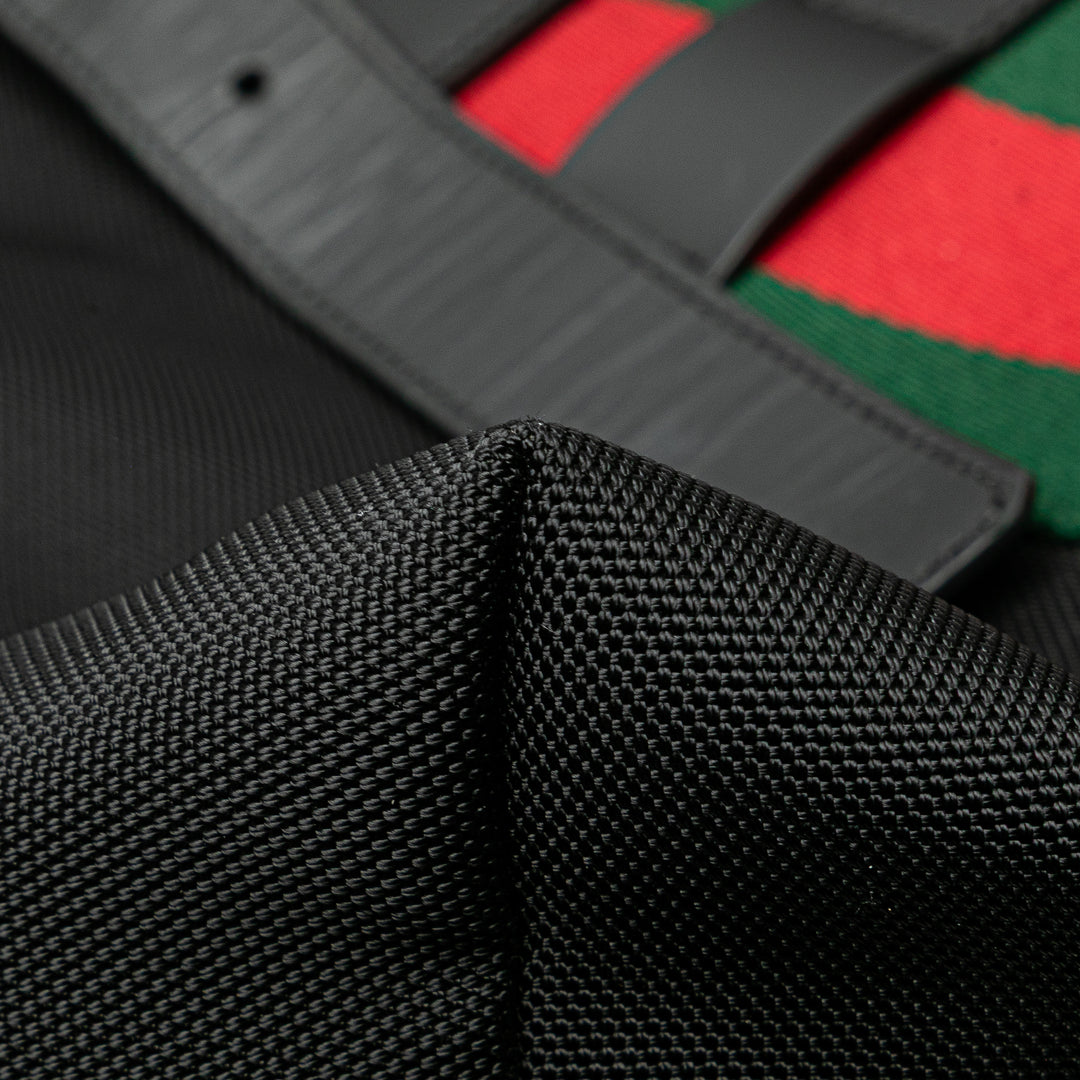 Canvas Techno Web Fold Over Backpack Black - Gaby Paris