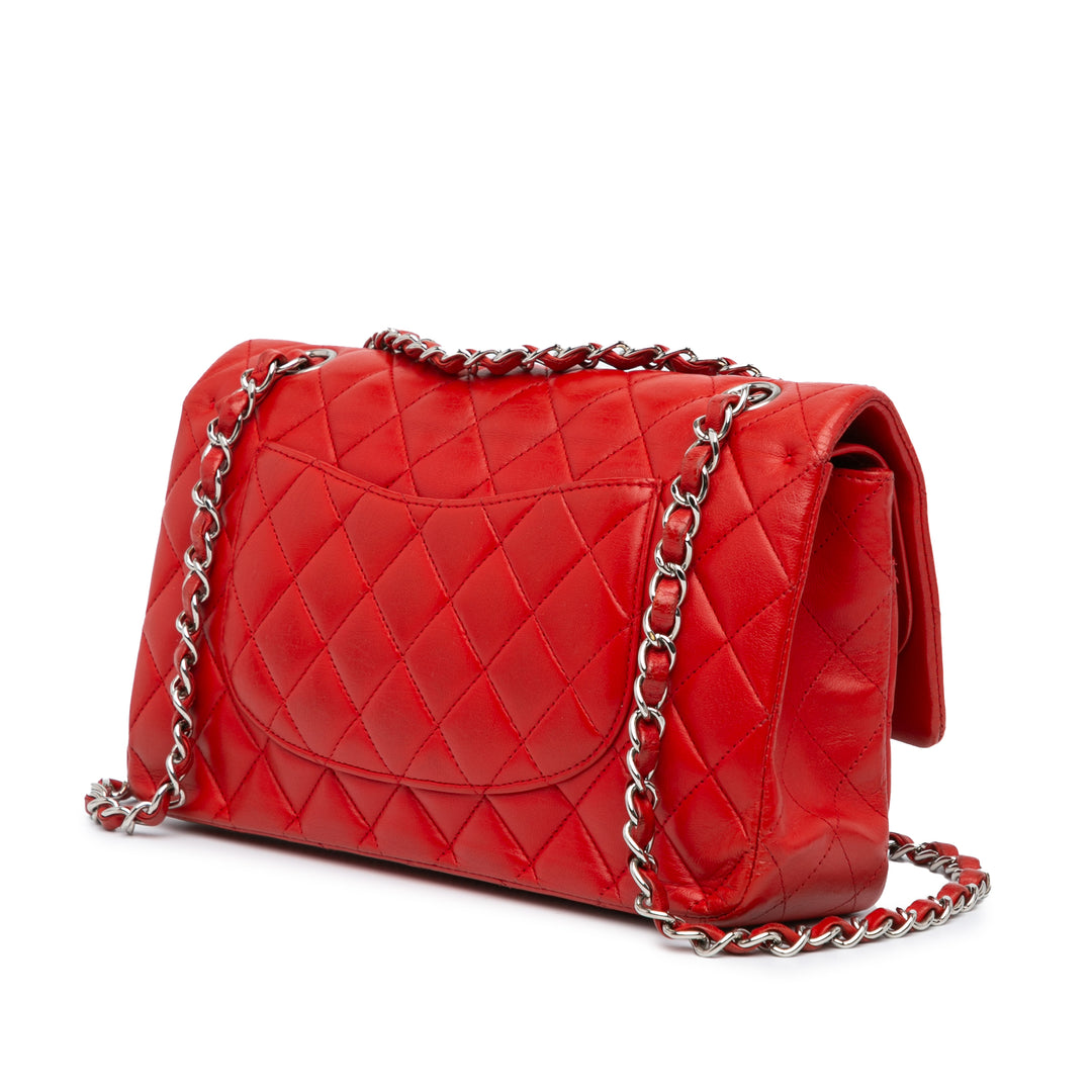 Medium Classic Lambskin Double Flap Red - Gaby Paris