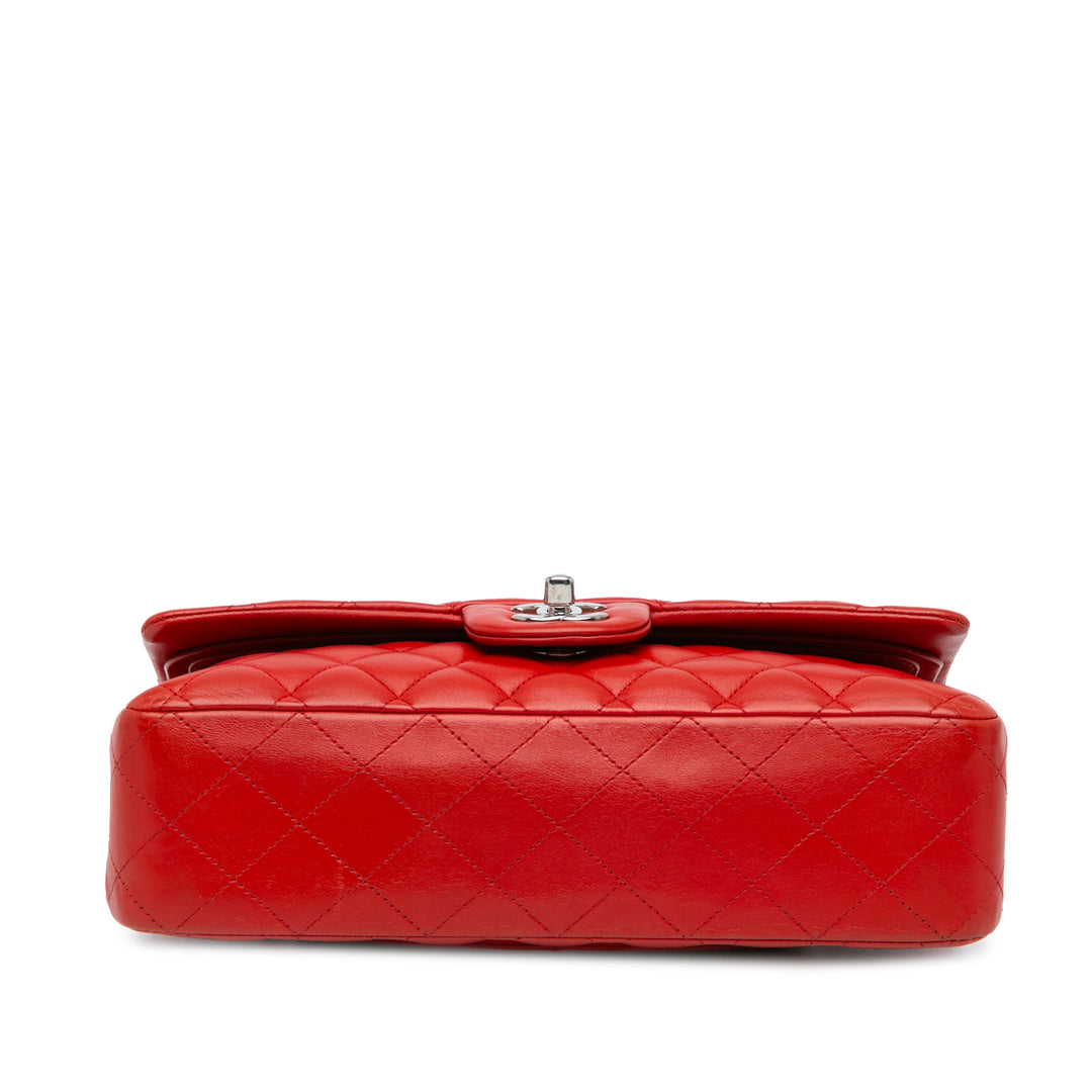 Medium Classic Lambskin Double Flap Red - Gaby Paris