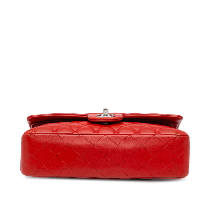 Medium Classic Lambskin Double Flap Red - Gaby Paris