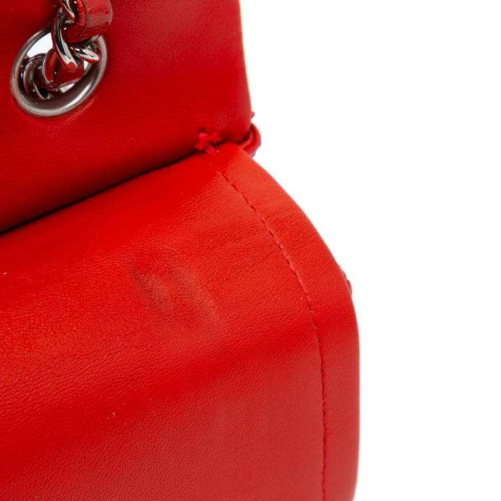 Medium Classic Lambskin Double Flap Red - Gaby Paris