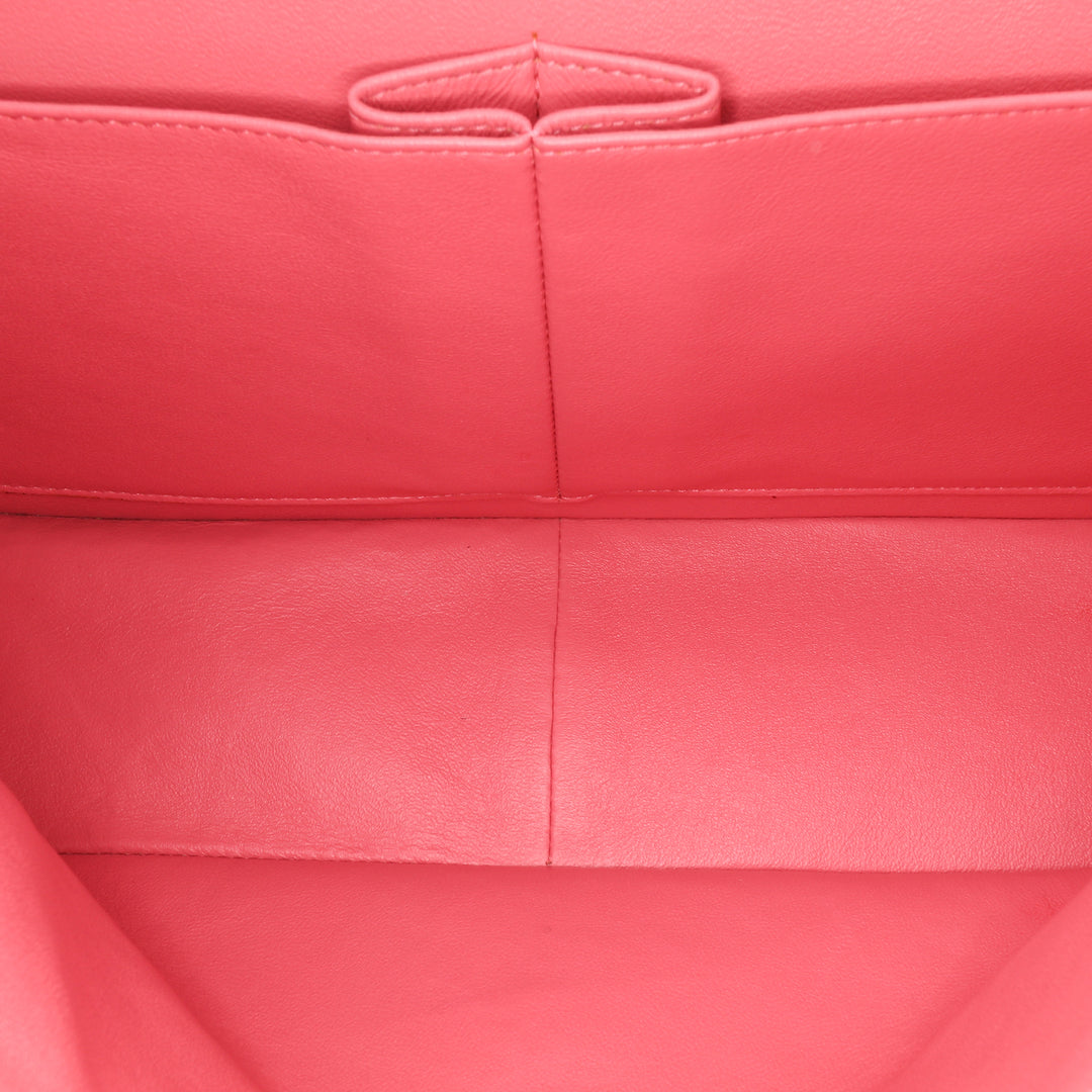 Jumbo Classic Lambskin Double Flap Pink - Gaby Paris