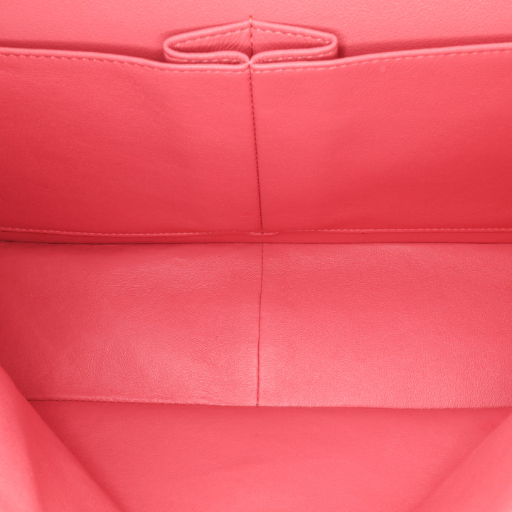 Jumbo Classic Lambskin Double Flap Pink - Gaby Paris