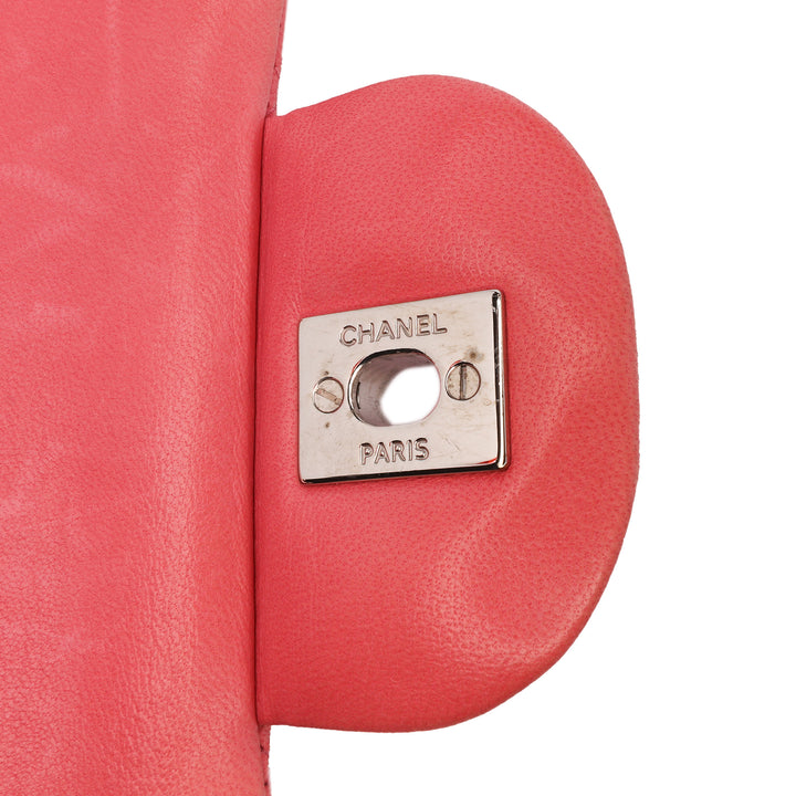 Jumbo Classic Lambskin Double Flap Pink - Gaby Paris