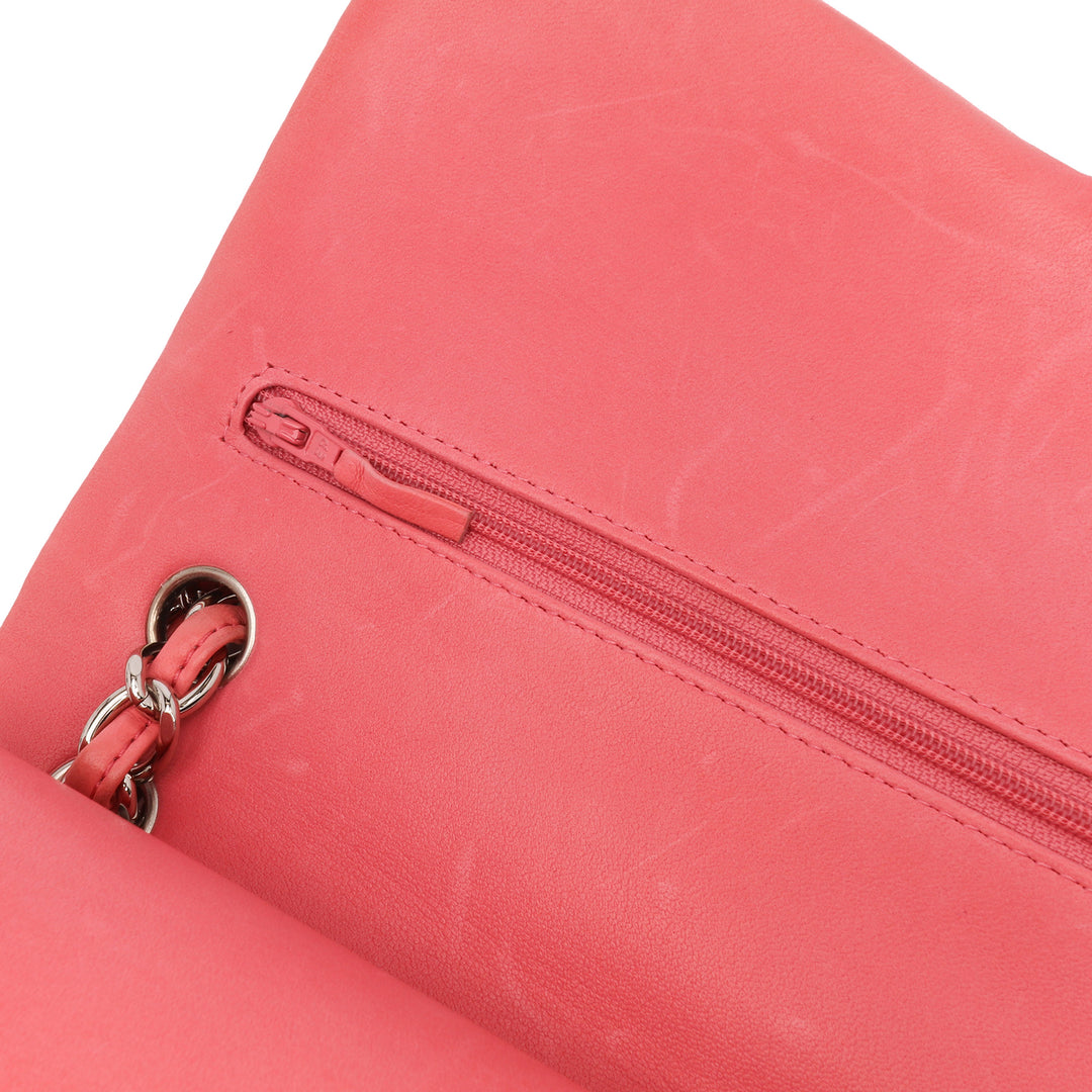 Jumbo Classic Lambskin Double Flap Pink - Gaby Paris