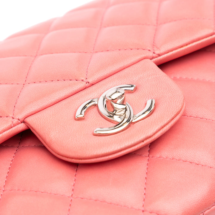 Jumbo Classic Lambskin Double Flap Pink - Gaby Paris