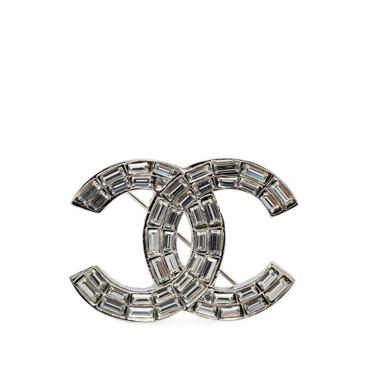 Brass Crystals CC Brooch Silver - Gaby Paris