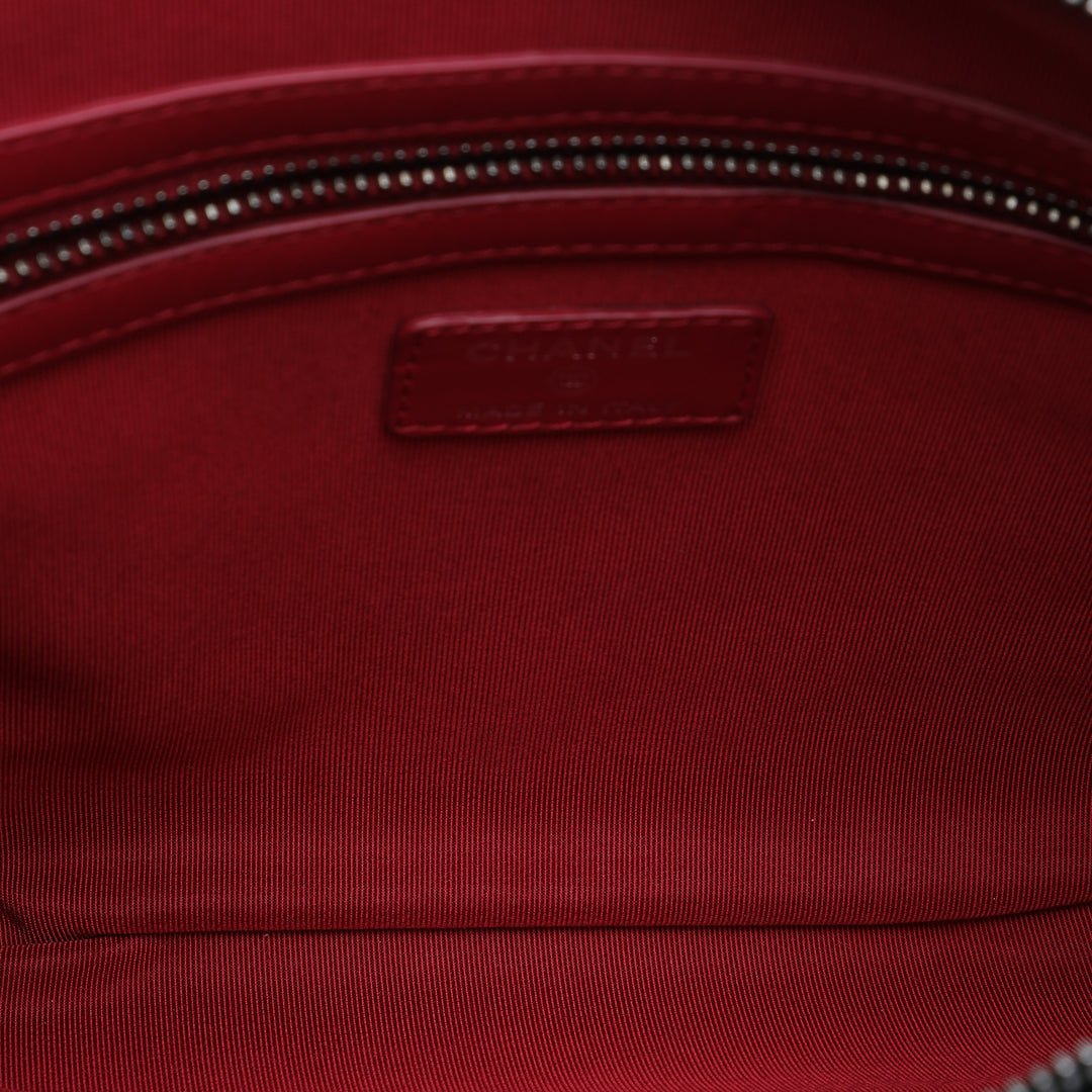 vieilli Gabrielle O Étui Pochette Moyen Cuir de veau Noir