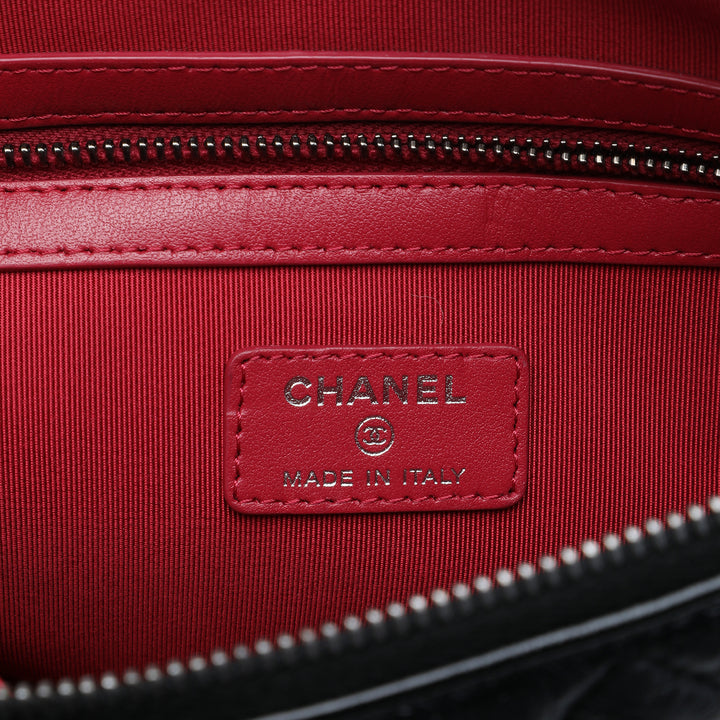 vieilli Gabrielle O Étui Pochette Moyen Cuir de veau Noir