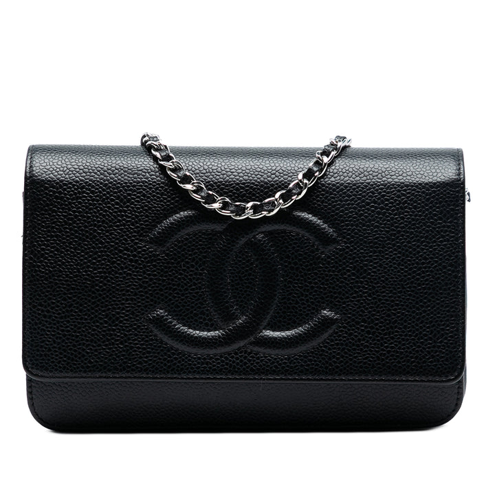 Chanel CC Caviar Wallet on Chain