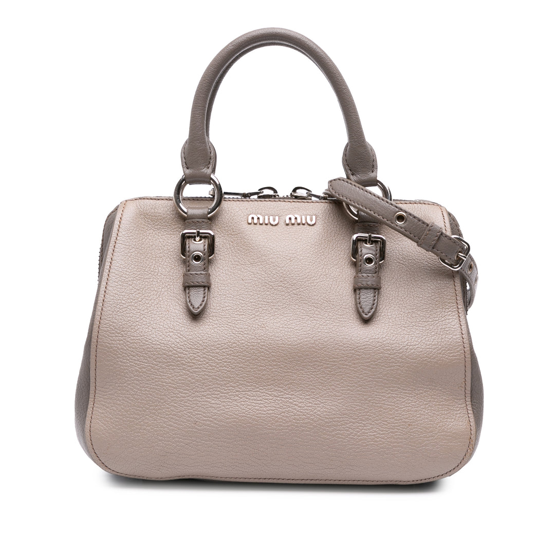 Leather Satchel Brown - Gaby Paris