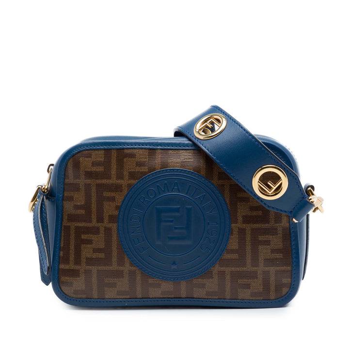 Zucca FF Logo Sac caméra Toile enduite Bleu