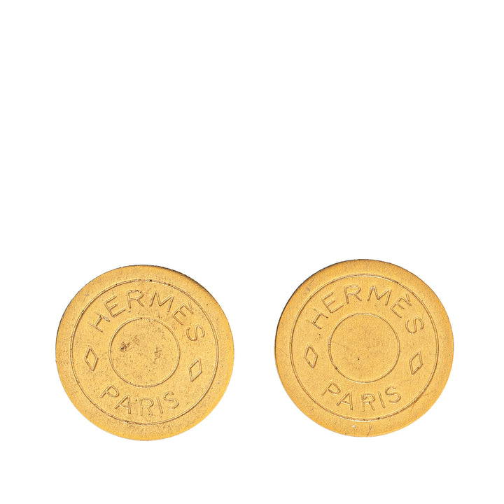 Hermès Doré Plated Bijouterie Fantaisie Clou De Selle Clip On Boucle d’oreilles Doré – GABY PARIS Authentique