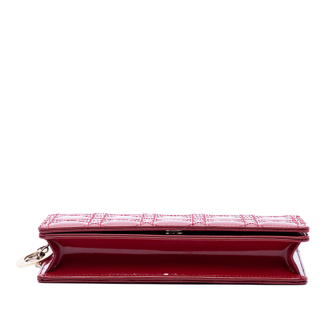 Dior Cannage Lady Dior Chaîne Pochette Rouge – vue 3 – GABY PARIS