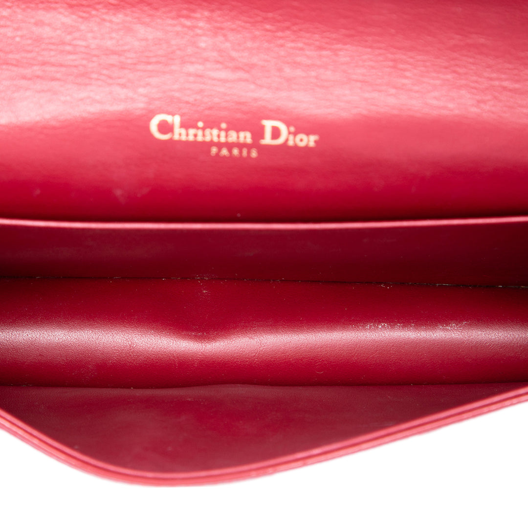 Dior Cannage Lady Dior Chaîne Pochette Rouge – vue 4 – GABY PARIS