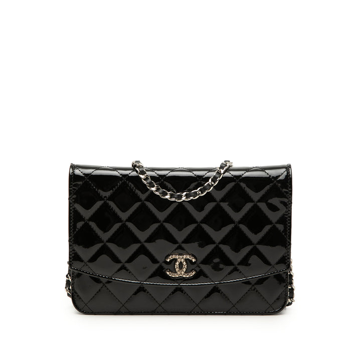 Chanel CC Matelassé Cuir verni Brilliant Wallet on Chain