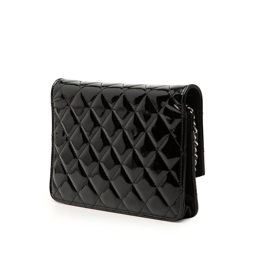 Chanel CC Matelassé Cuir verni Brilliant Wallet on Chain