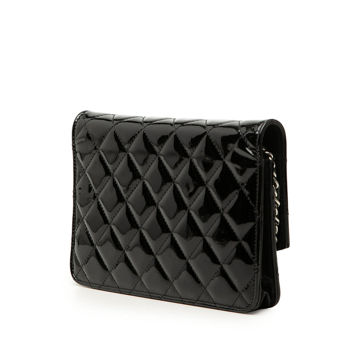 Chanel CC Matelassé Cuir verni Brilliant Wallet on Chain