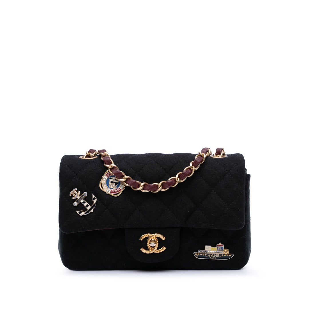 Mini Rectangular Classic Jersey Sailor Single Flap Blue - Gaby Paris