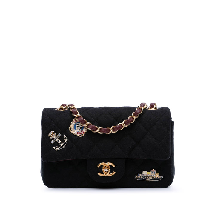 Mini Rectangular Classic Jersey Sailor Single Flap Blue - Gaby Paris