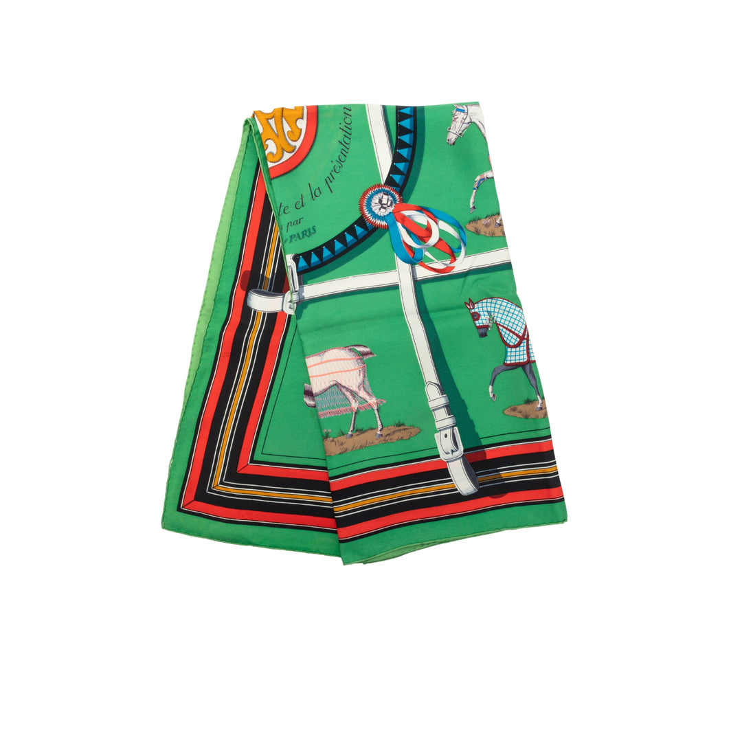Hermès Couvertures Et Tenues De Jour Foulard 90 Vert – vue principale – GABY PARIS