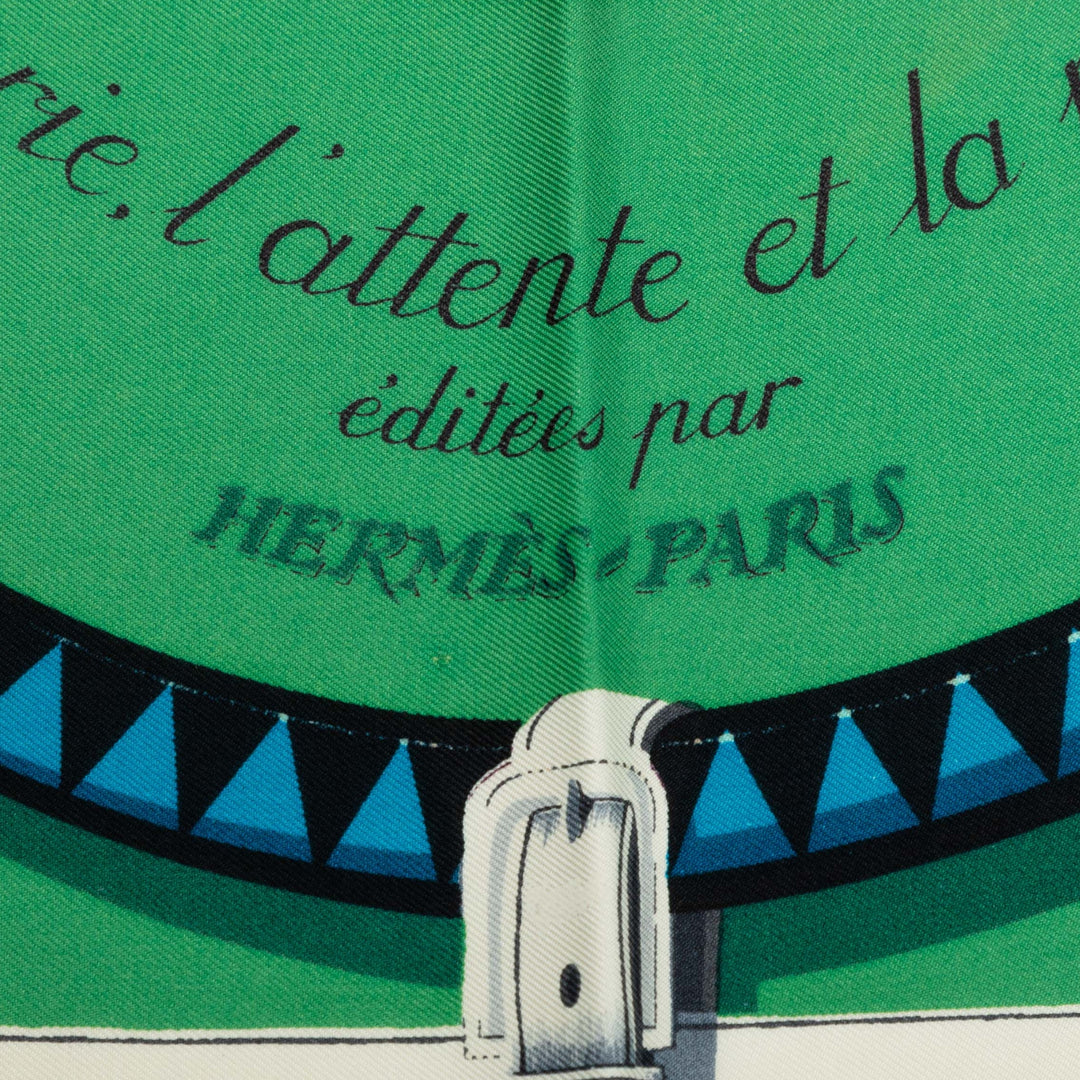 Hermès Couvertures Et Tenues De Jour Foulard 90 Vert – vue 4 – GABY PARIS