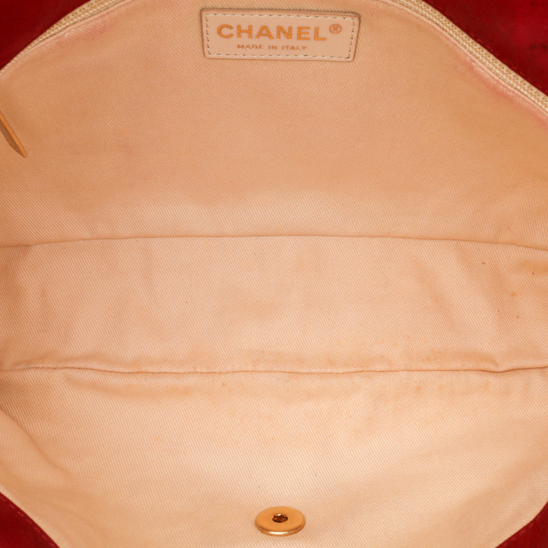 Chanel Large Iridescent Cuir de veau Chic Quilt Flap Rouge